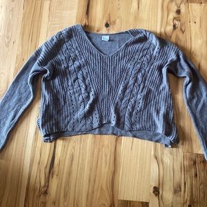 Gray knit sweater
